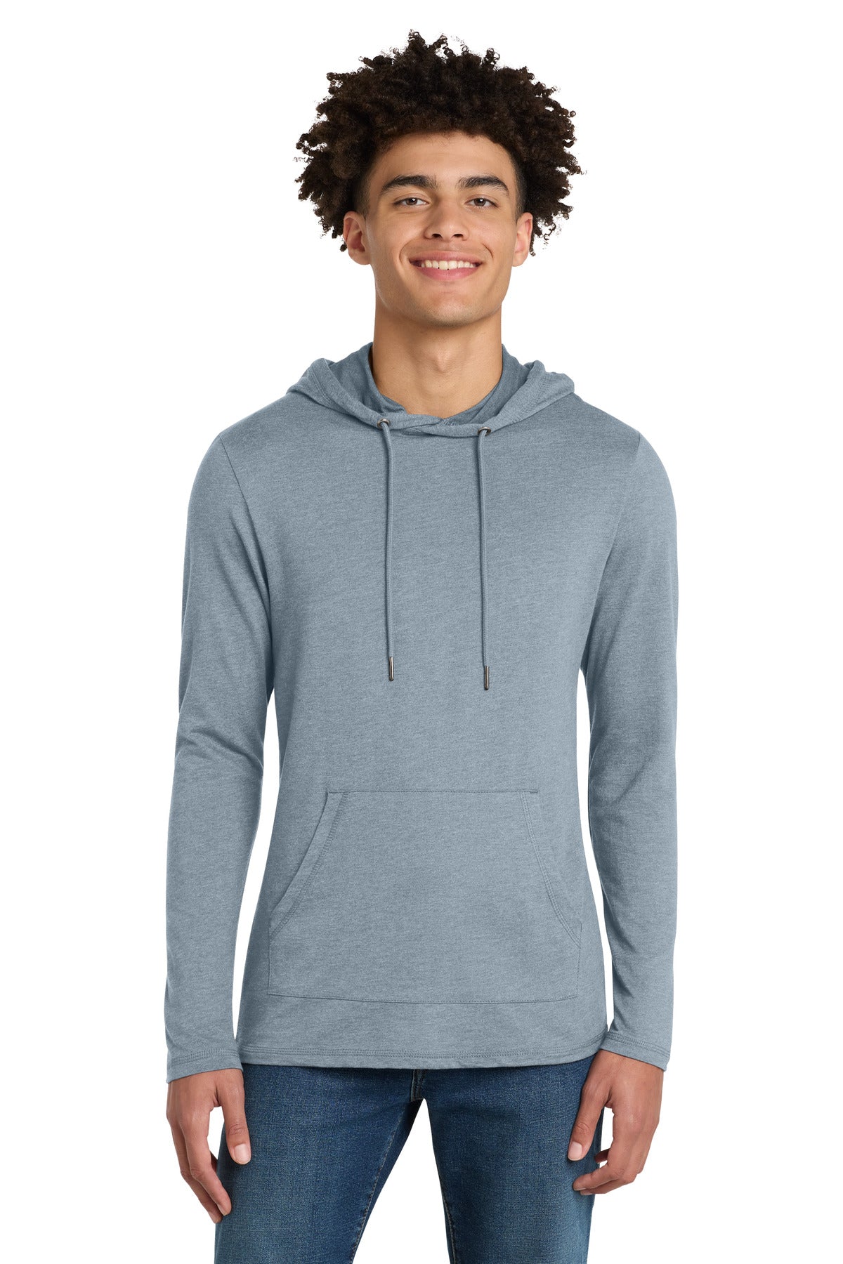 Front View of FlntBluHtr District Featherweight French Terry Hoodie DT571