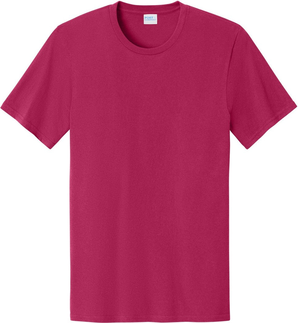 Front View of FlushPink Port & Co Easy Cotton Tee PC43