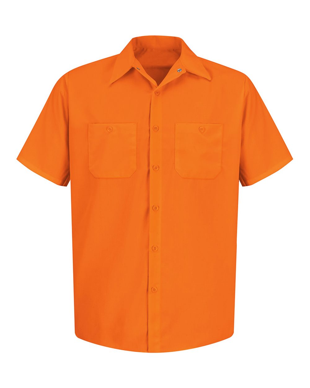 Front View of For. Orange Enhanced Visibility Short Sleeve Work Shirt - SS24
