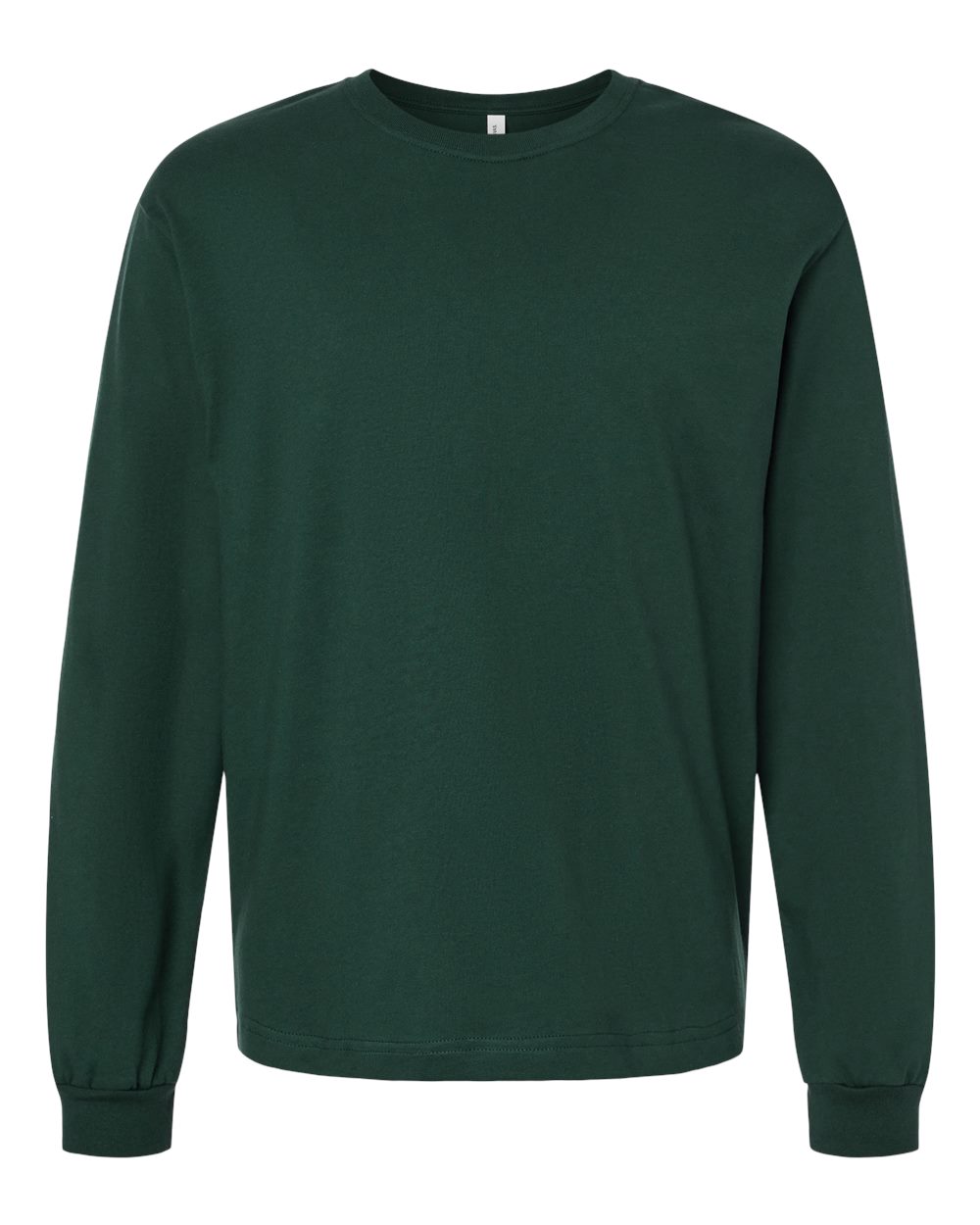 Front View of Forest 6 oz. Heavyweight Long Sleeve Tee - 3511