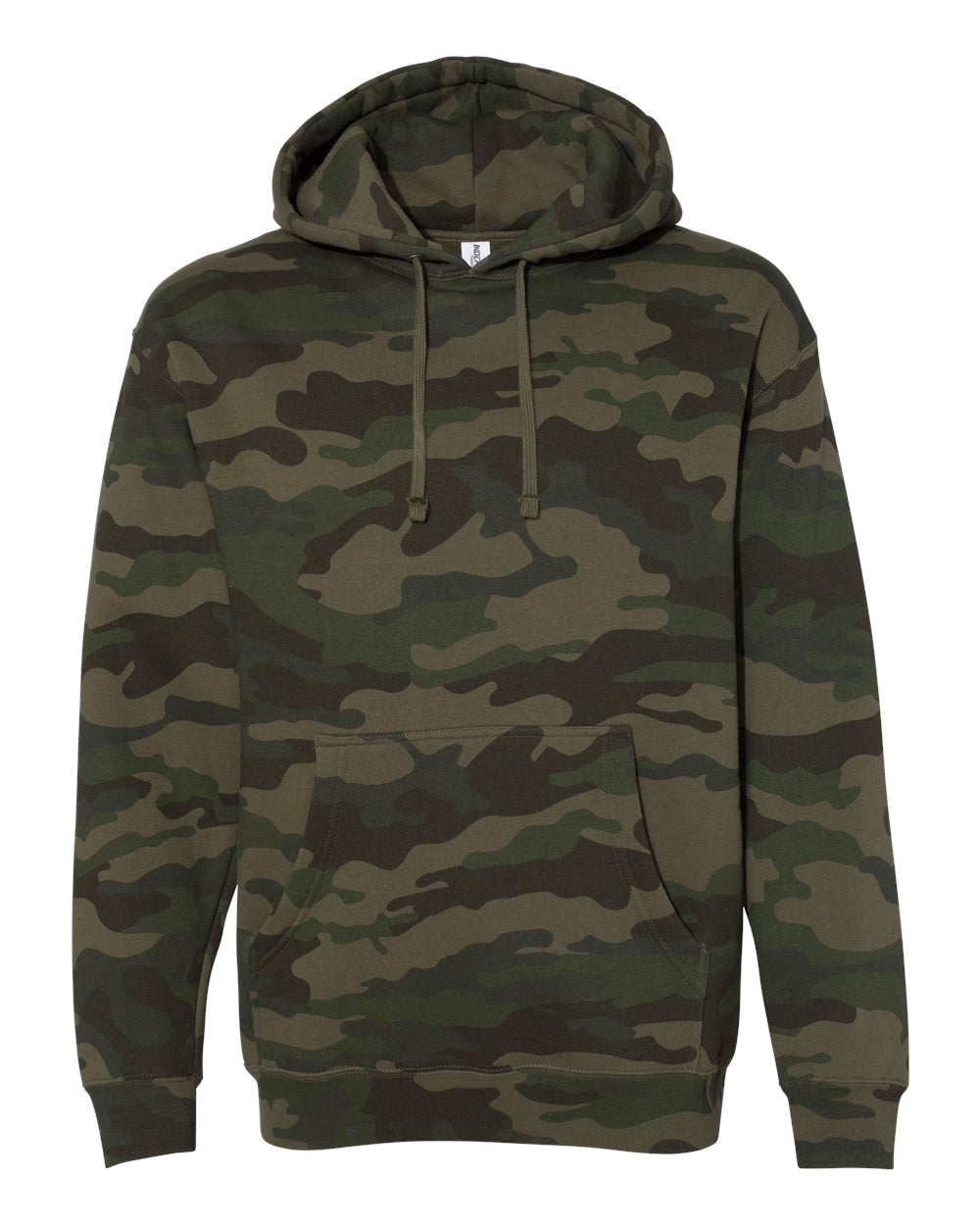 Front View of Forest Camo Heavyweight Hooded Sweatshirt - IND4000