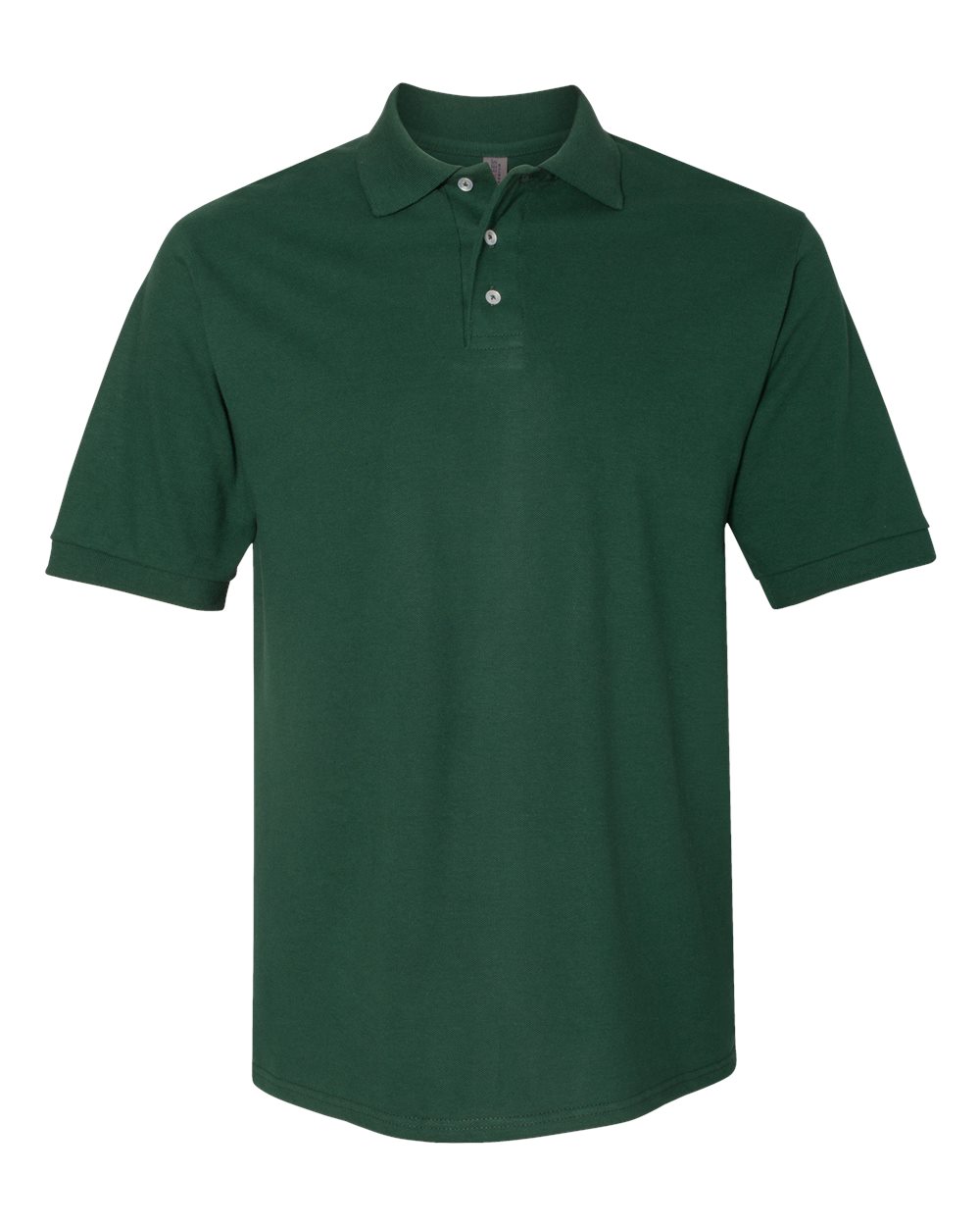 Front View of Forest Green 100% Ring-Spun Cotton Piqué Polo - 443M