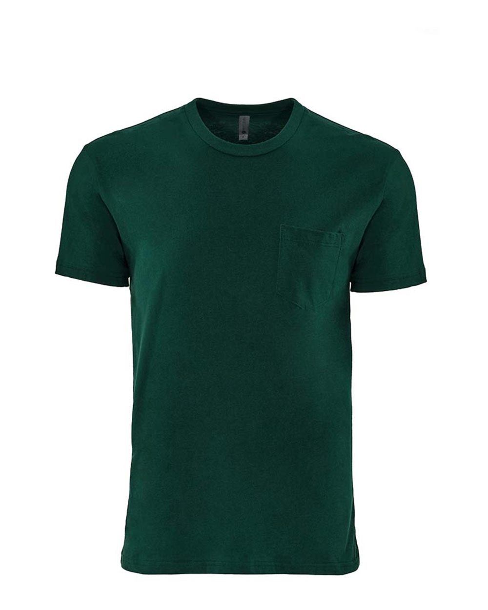 Front View of Forest Green Cotton Pocket T-Shirt - 3605