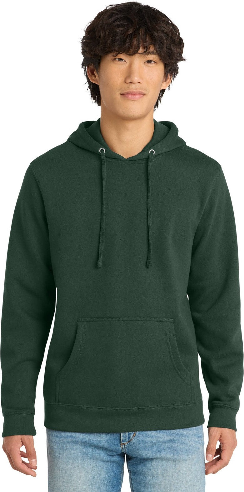 Front View of Forest Green District V.I.T. Fleece Hoodie DT6100