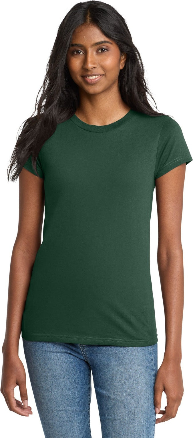 Front View of Forest Green District Women's Fitted The Concert Tee DT5001
