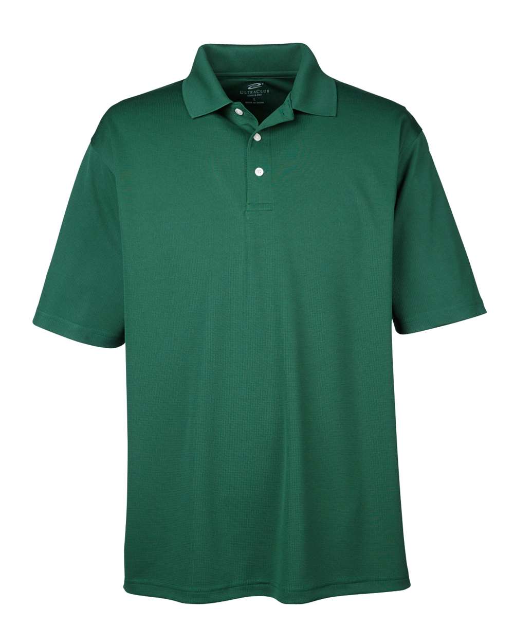 Front View of Forest Green Men's Cool & Dry Stain-Release Performance Polo - 8445