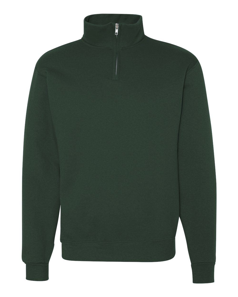 Forest Green Nublend® Cadet Collar Quarter-Zip Sweatshirt - 995MR