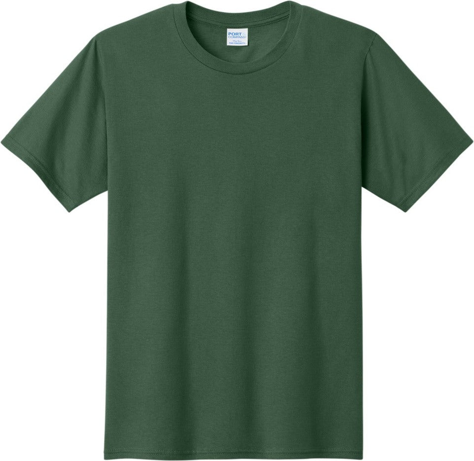 Front View of Forest Green Port & Co Fan Favorite Tee. PC450