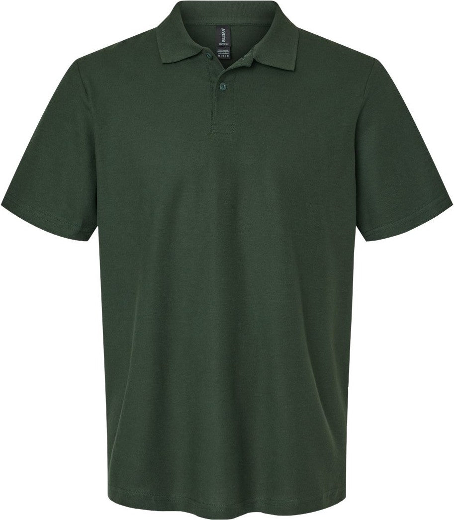 Front View of Forest Green Softstyle® Pique Polo - 64800
