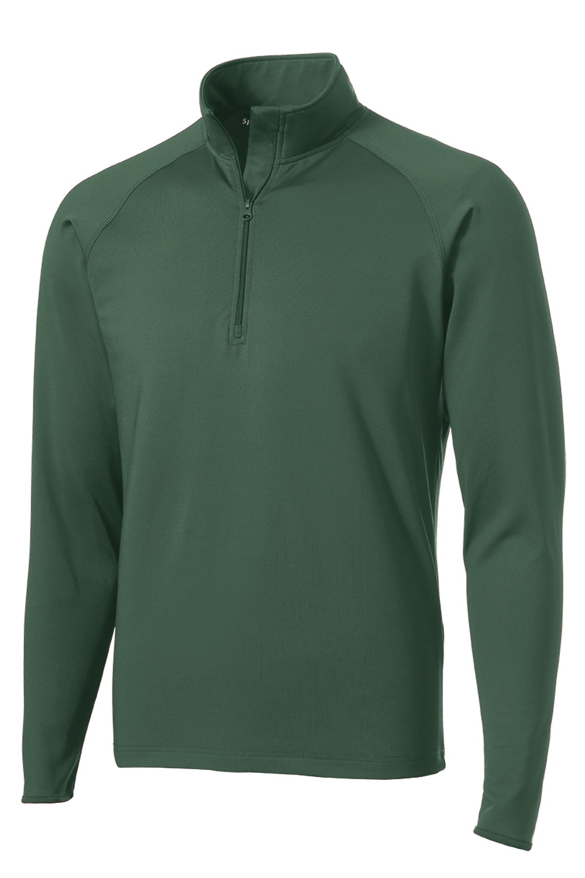 Front View of Forest Green Sport-Tek Sport-Wick Stretch 1/4-Zip Pullover. ST850