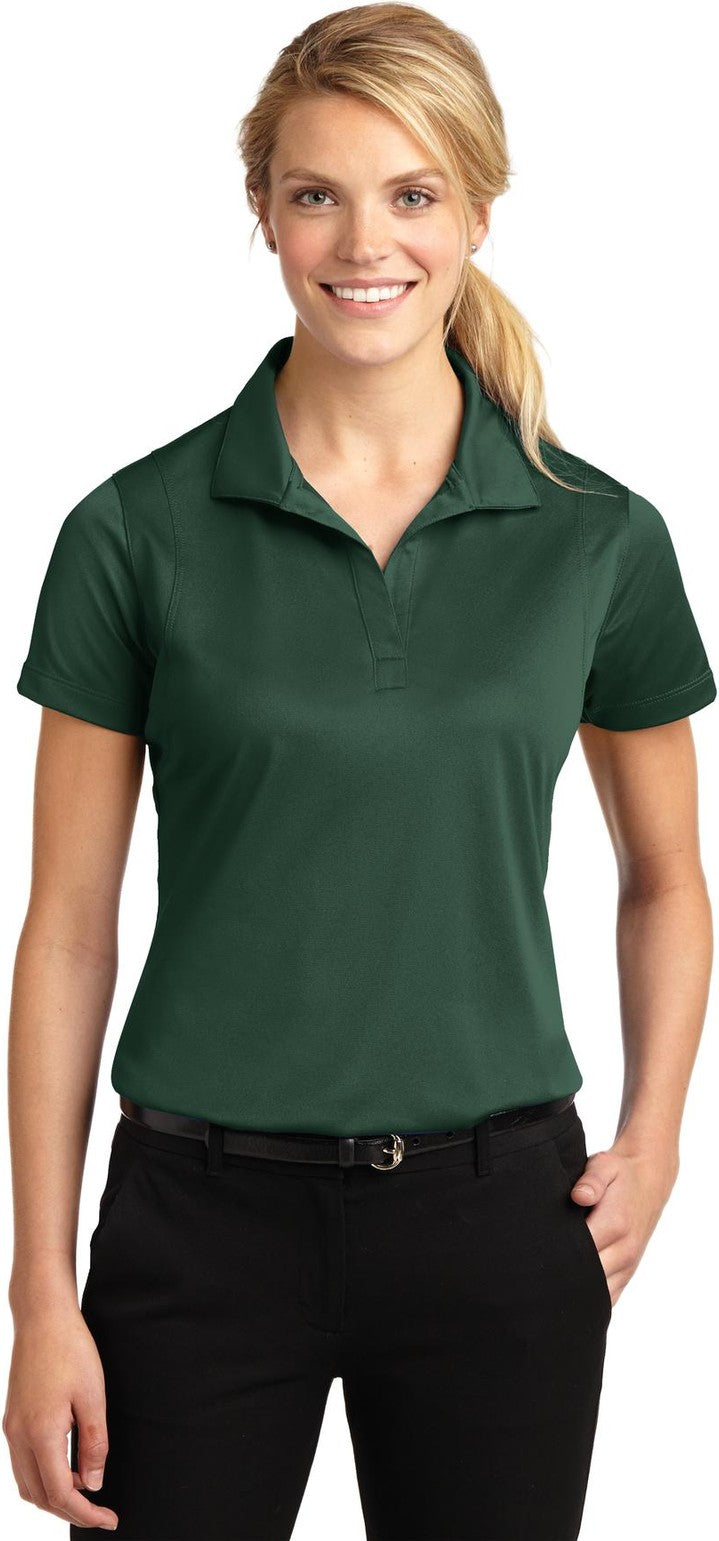 Front View of Forest Green Sport-Tek Women's Micropique Sport-Wick Polo. LST650