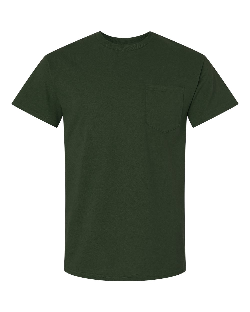 Front View of Forest Green Ultra Cotton® Pocket T-Shirt - 2300