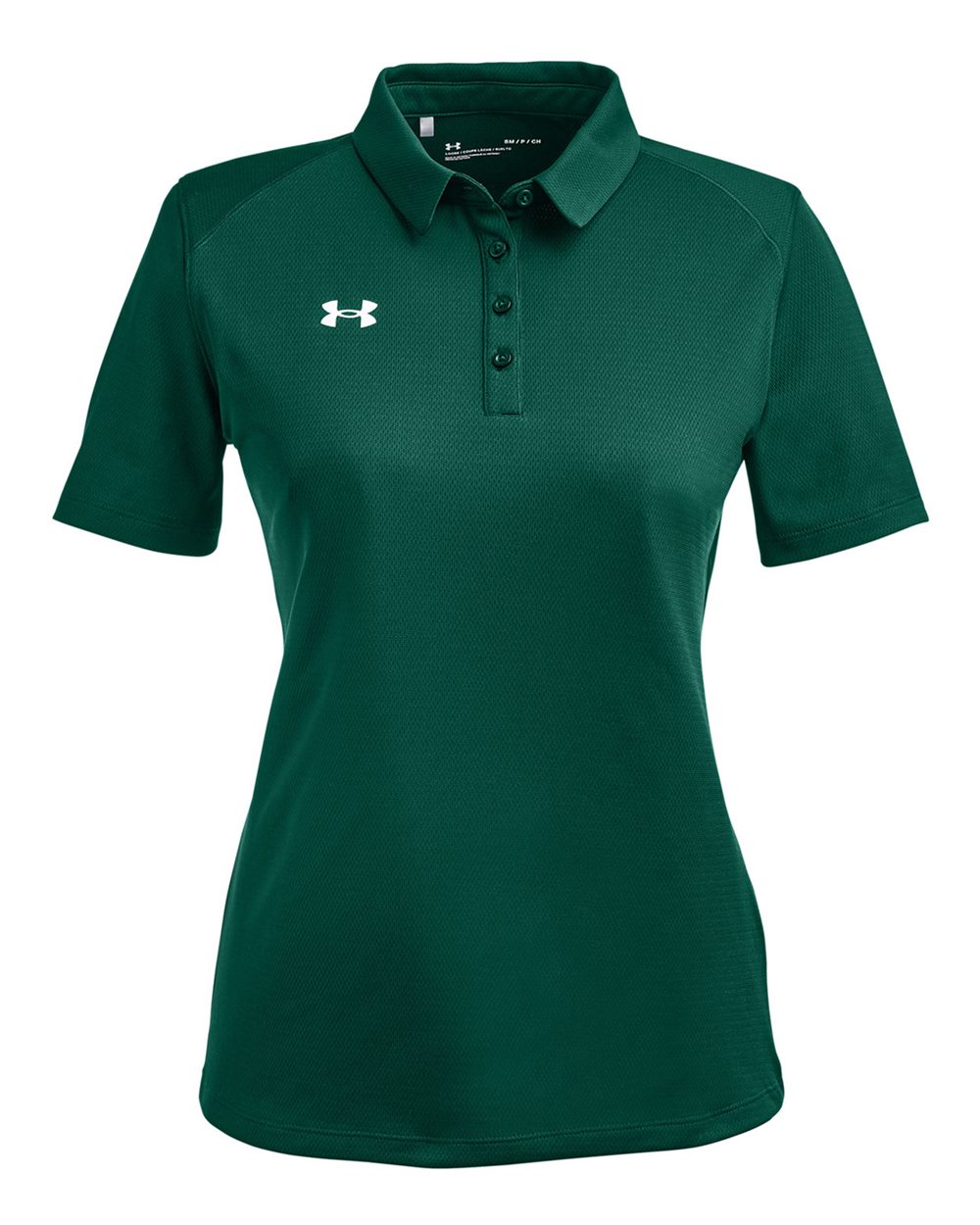 Front View of Forest Green/ White Women's Tech™ Polo - 1370431 plain