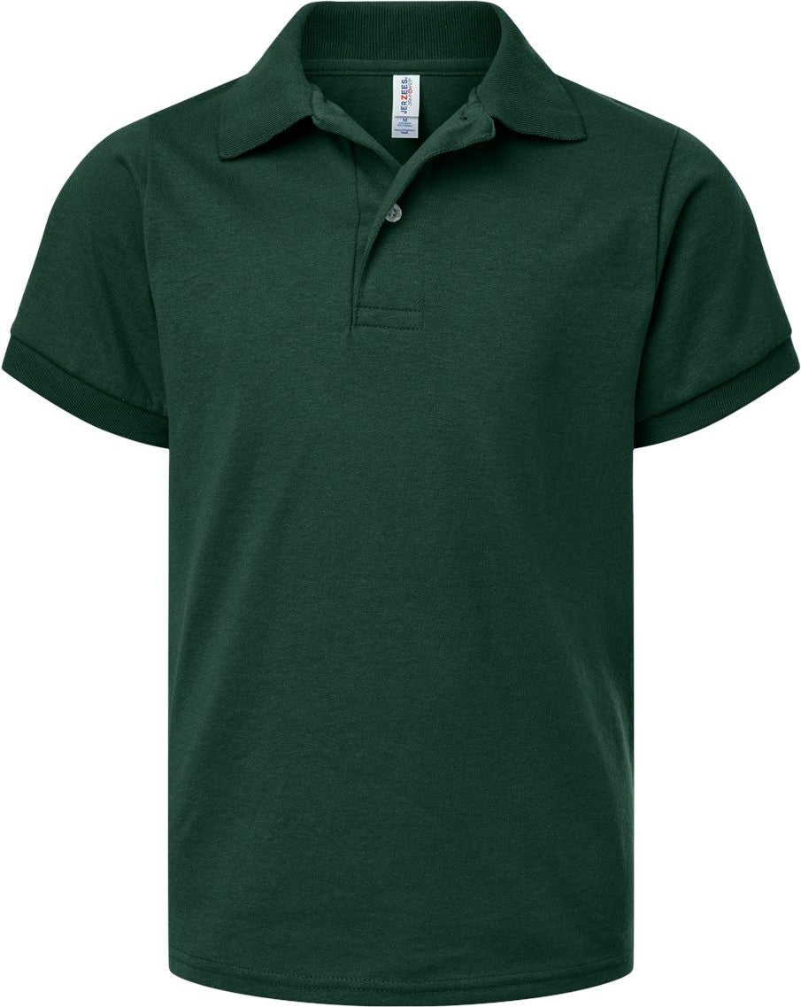 Front View of Forest Green Youth Dri-Power® Polo - 437K