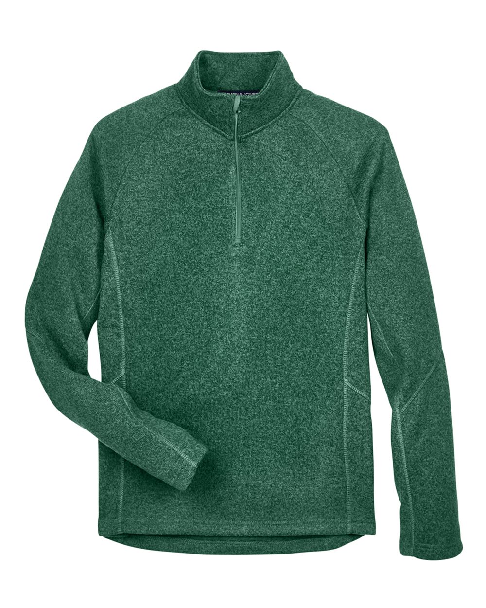 Front View of Forest Heather Unisex Bristol Sweater Fleece Quarter-Zip Pullover - DG792