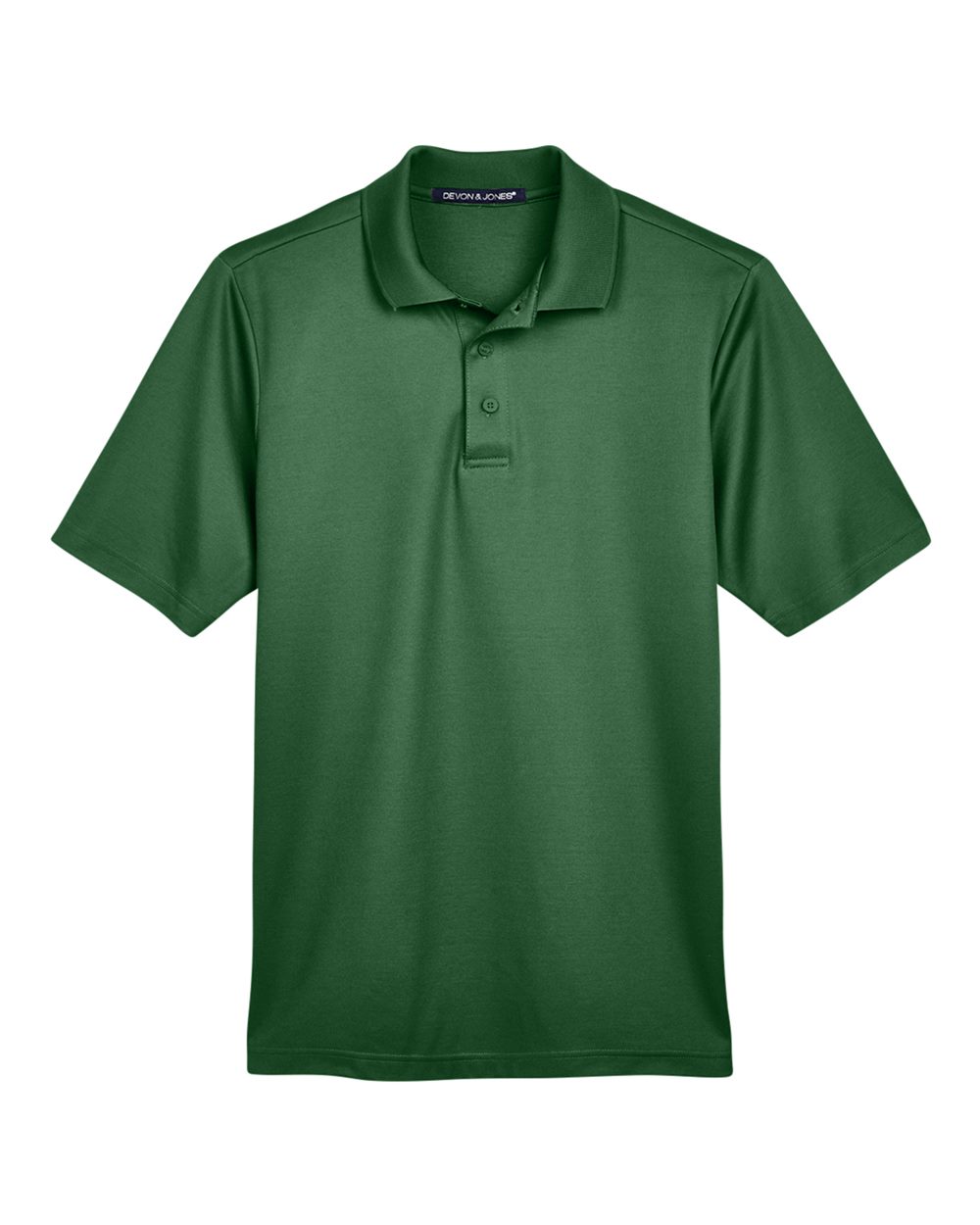 Front View of Forest Men's CrownLux Performance® Plaited Polo - DG20