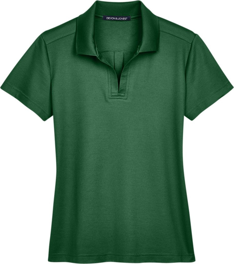 Front View of Forest Women's CrownLux Performance® Plaited Polo - DG20W