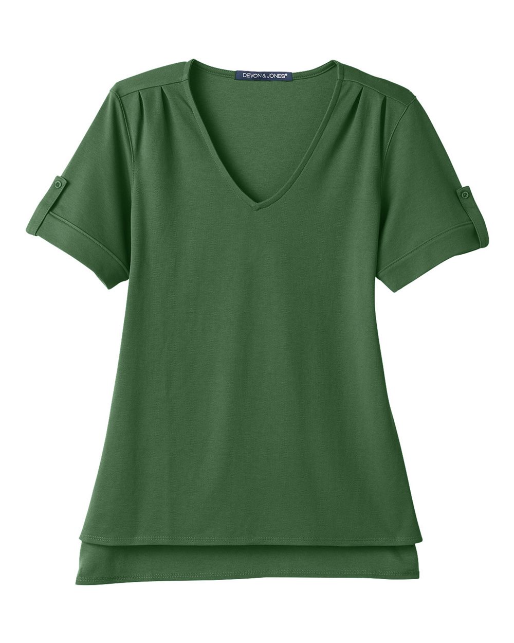 Front View of Forest Women's CrownLux Performance® Plaited Rolled Sleeve Shirt - DG20WB