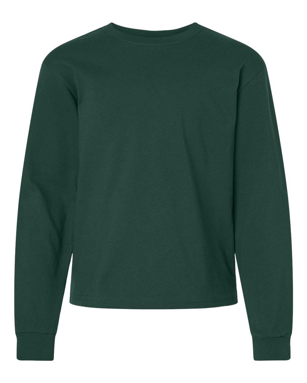 Front View of Forest Youth 6oz. Heavyweight Long Sleeve Tee - 3511Y