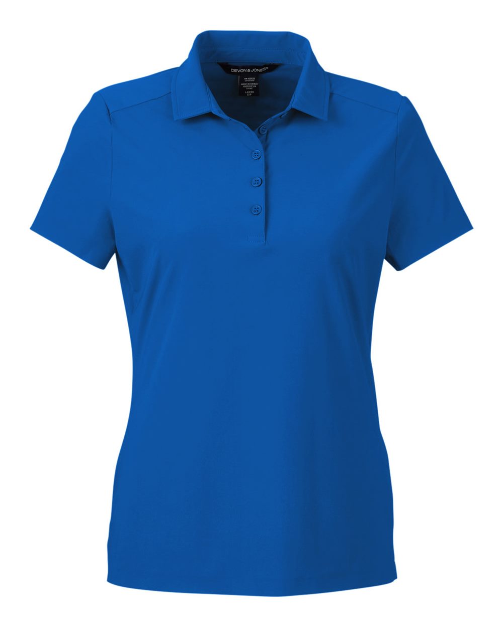 Front View of French Blue Women's CrownLux Performance® Windsor Welded Polo - DG110W
