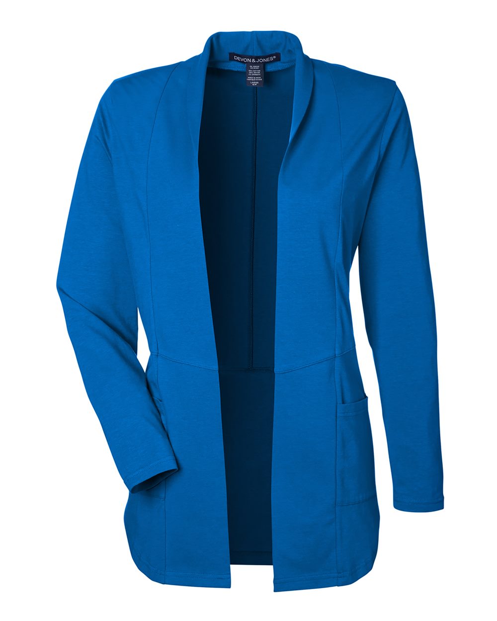 Front View of French Blue Women's Raleigh Stretch Cardigan - DP125W