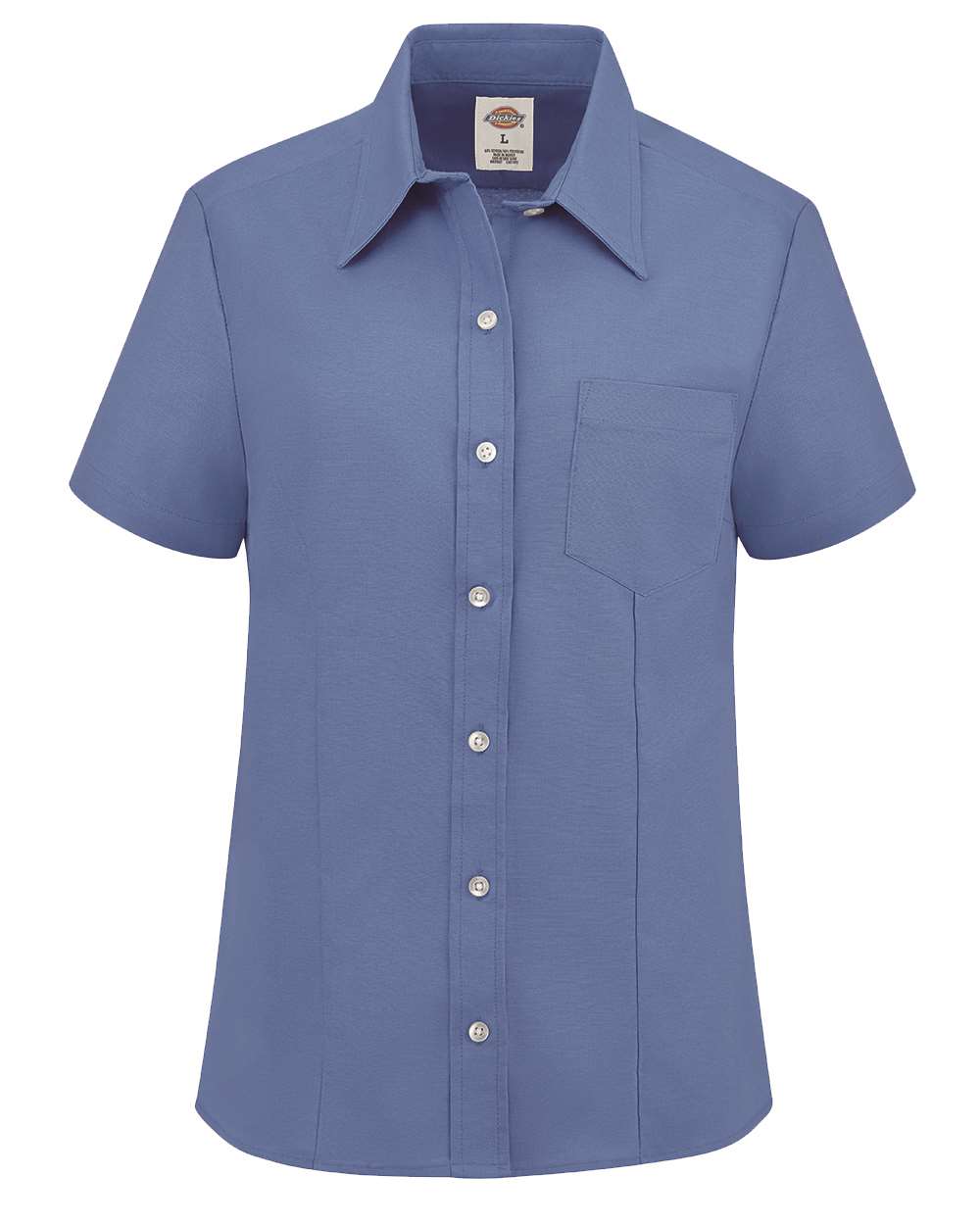 French Blue Women's Short Sleeve Stretch Oxford Shirt - S254