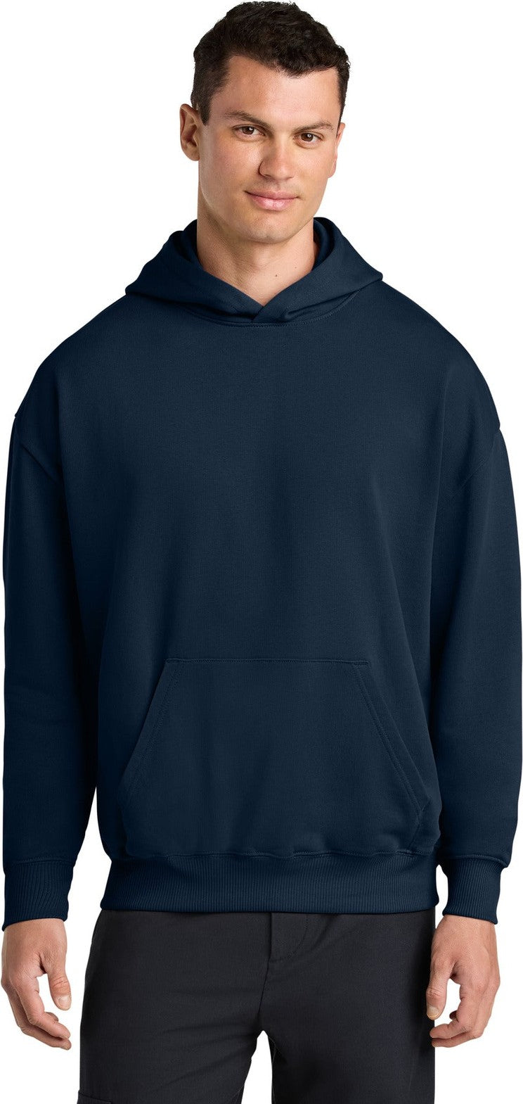 Front View of FrenchNavy Stanley/Stella Unisex Cooper Dry Hooded Sweatshirt SXU028