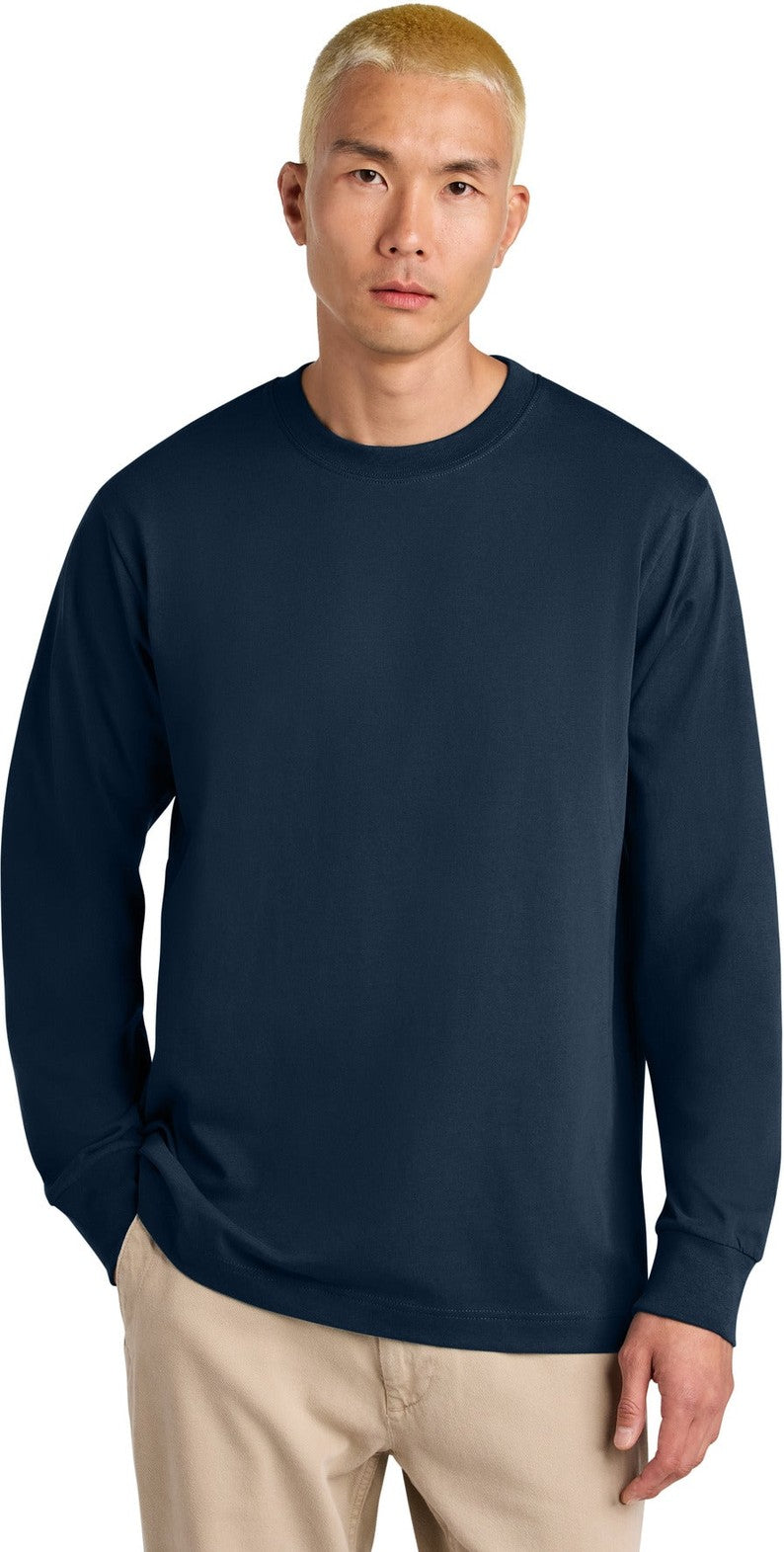 Front View of FrenchNavy Stanley/Stella Unisex Freestyler Heavyweight Long Sleeve Tee SXU023