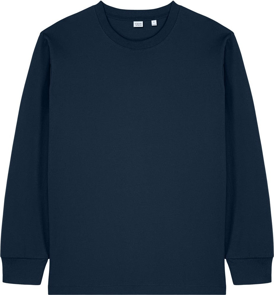 Front View of FrenchNavy Stanley/Stella Unisex Freestyler Heavyweight Long Sleeve Tee SXU023