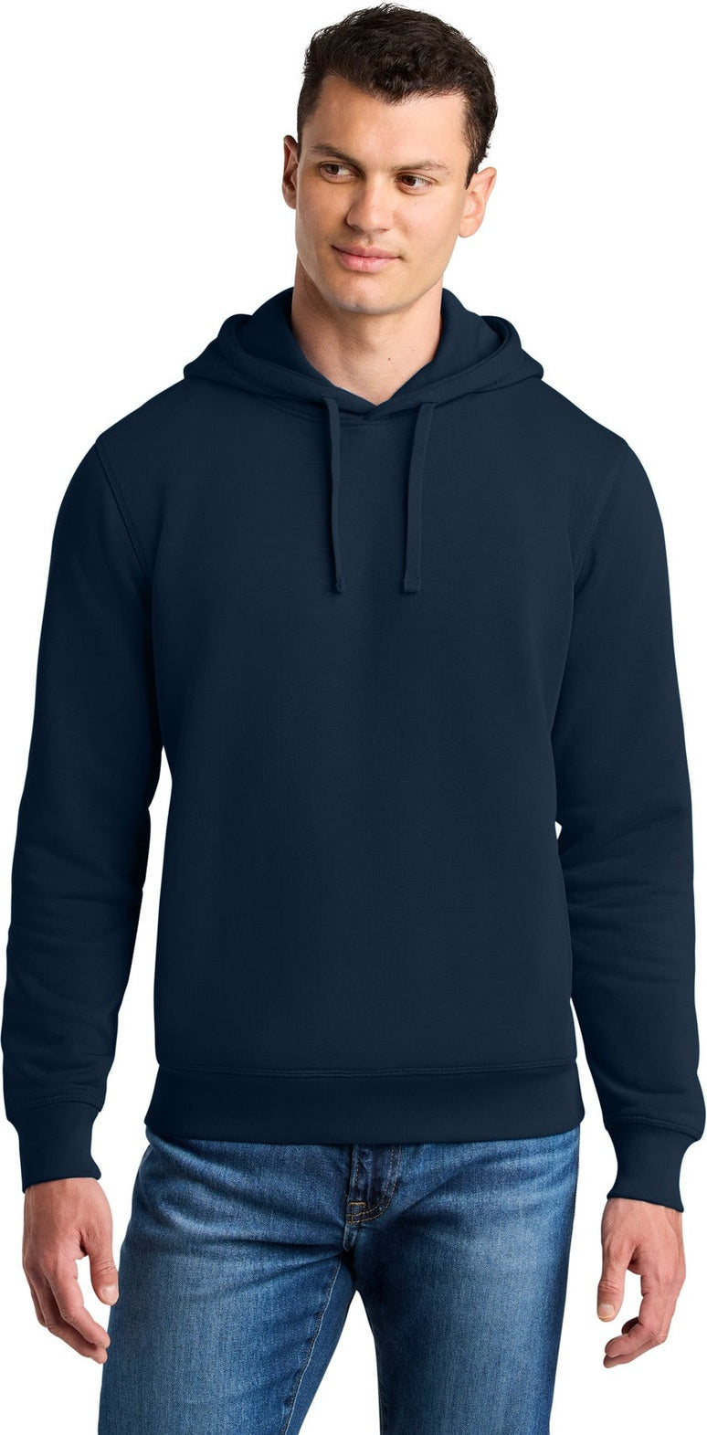 Front View of FrenchNavy Stanley/Stella Unisex Sounder Hooded Sweatshirt SXU012