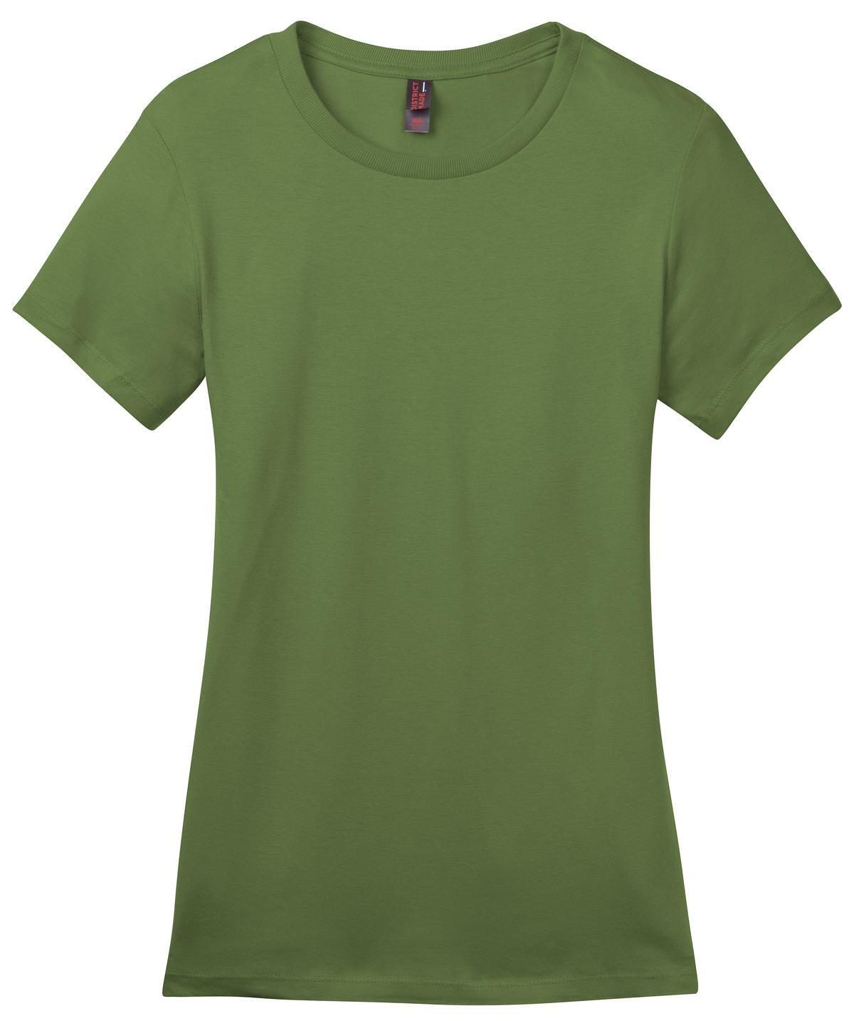 Front View of Fresh Fatigue District Women's Perfect Weight Tee. DM104L