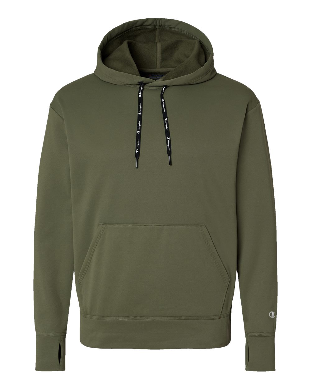 Front View of Fresh Olive Sport Hooded Sweatshirt - CHP180