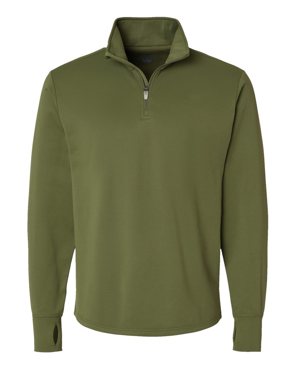 Front View of Fresh Olive Sport Quarter-Zip Pullover - CHP190