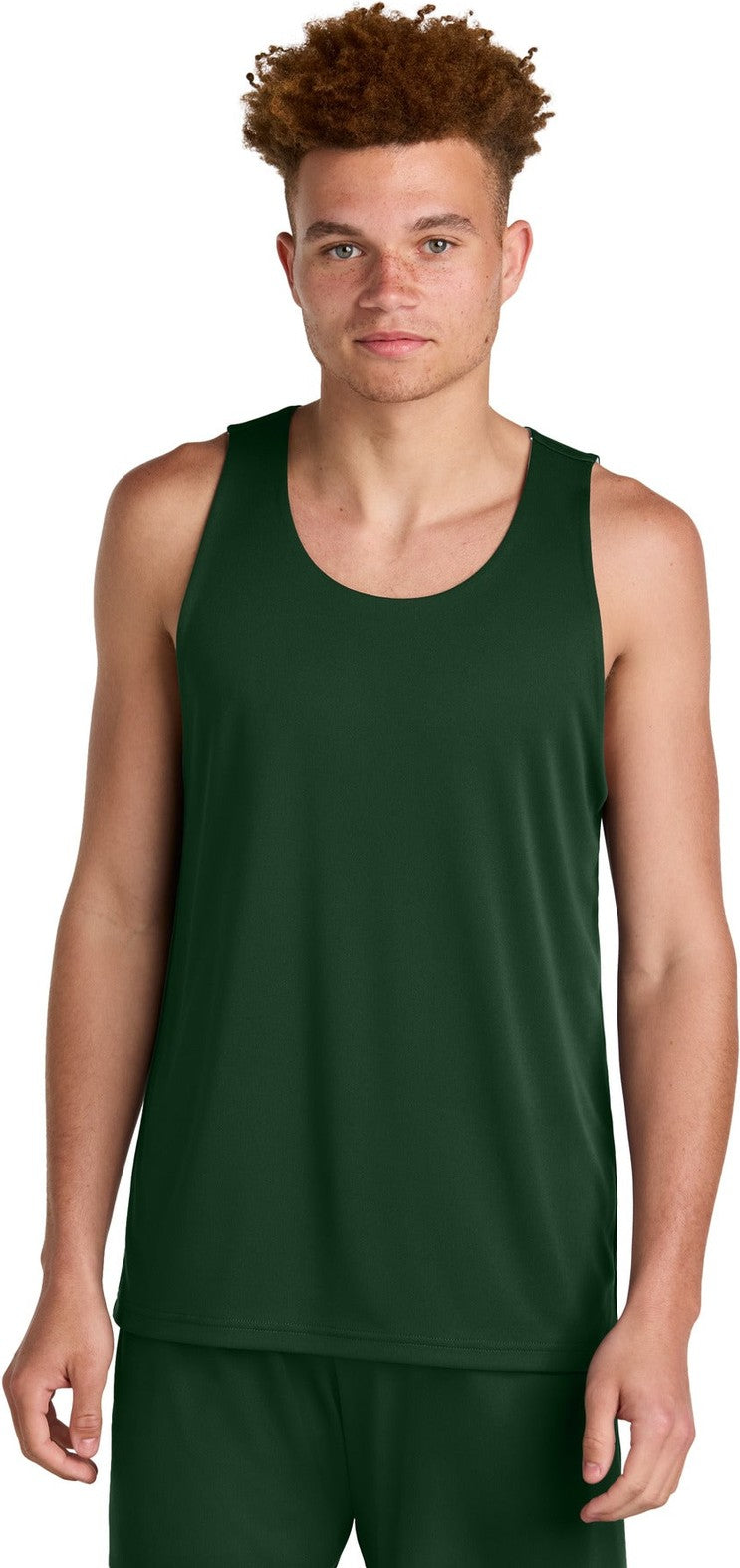 Front View of FrGn/White Sport-Tek PosiCharge Competitor Rev Tank ST551