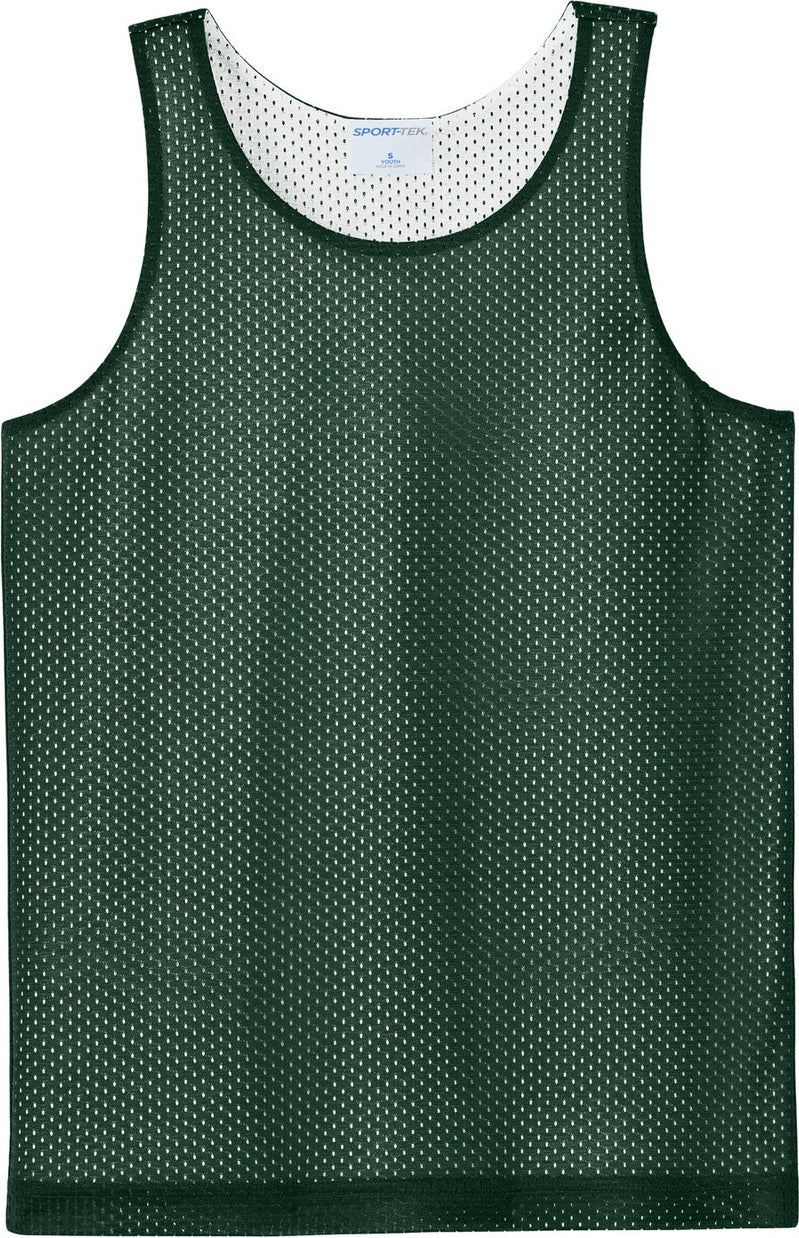 Front View of FrGn/White Sport-Tek Youth PosiCharge Reversible Mesh Tank YST5000