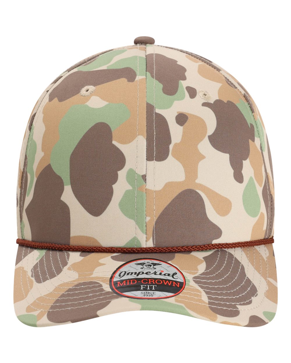 Front View of Frog Skin Camo/ Brown The Outtasite Cap - 5058