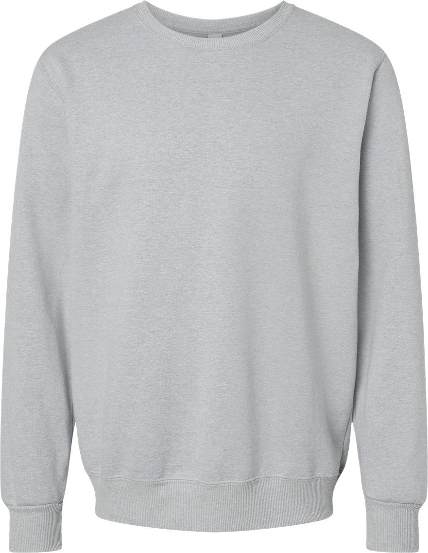 Front View of Frost Grey Heather Eco™ Premium Blend Ring-Spun Crewneck Sweatshirt - 701MR