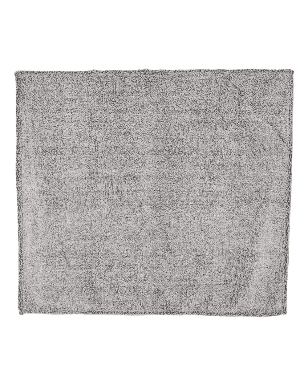 Front View of Frosty Grey Sherpa Blanket - Q21