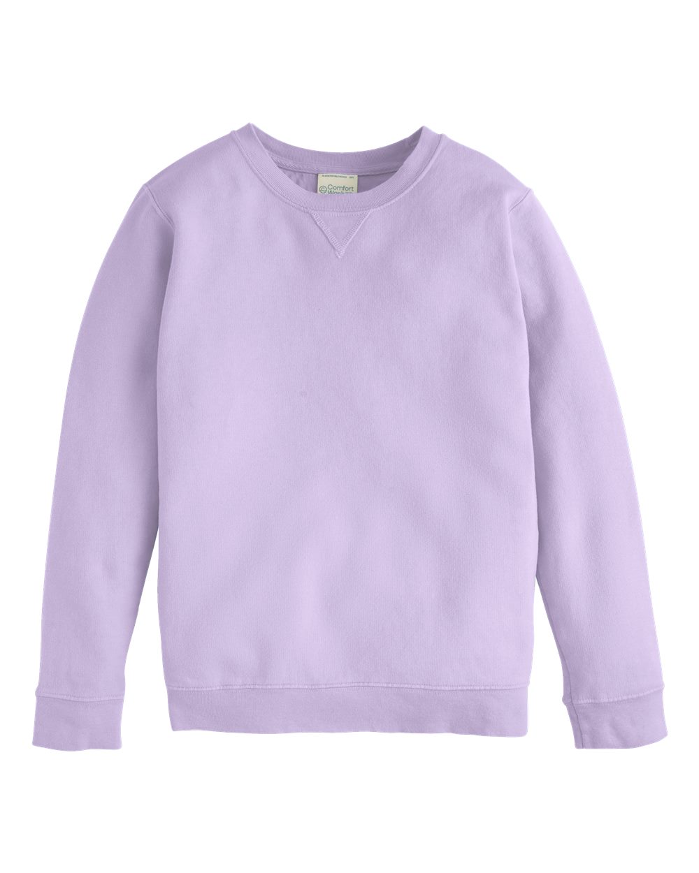 Front View of Future Lavender Garment-Dyed Youth Crewneck Sweatshirt - GDH475