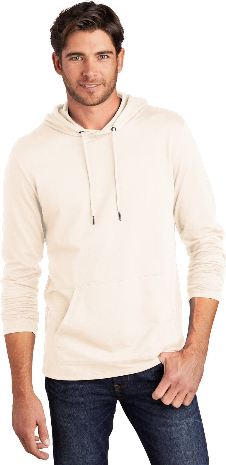 Front View of Gardenia District Featherweight French Terry Hoodie DT571