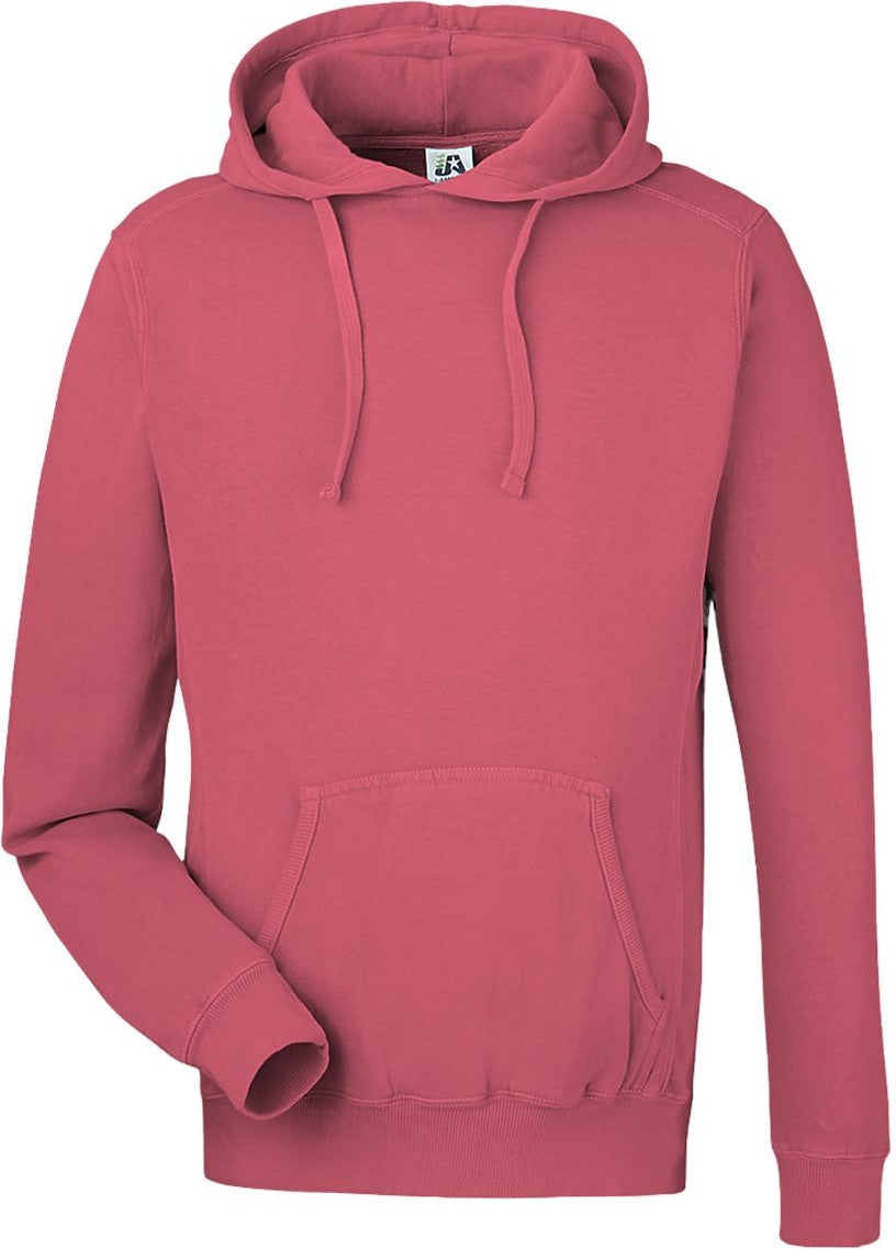 Front View of Garnet Pigment-Dyed Fleece Hooded Sweatshirt - 8730
