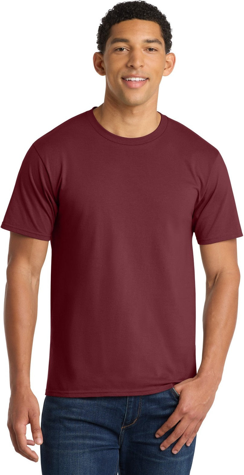 Front View of Garnet Port & Co Fan Favorite Tee. PC450