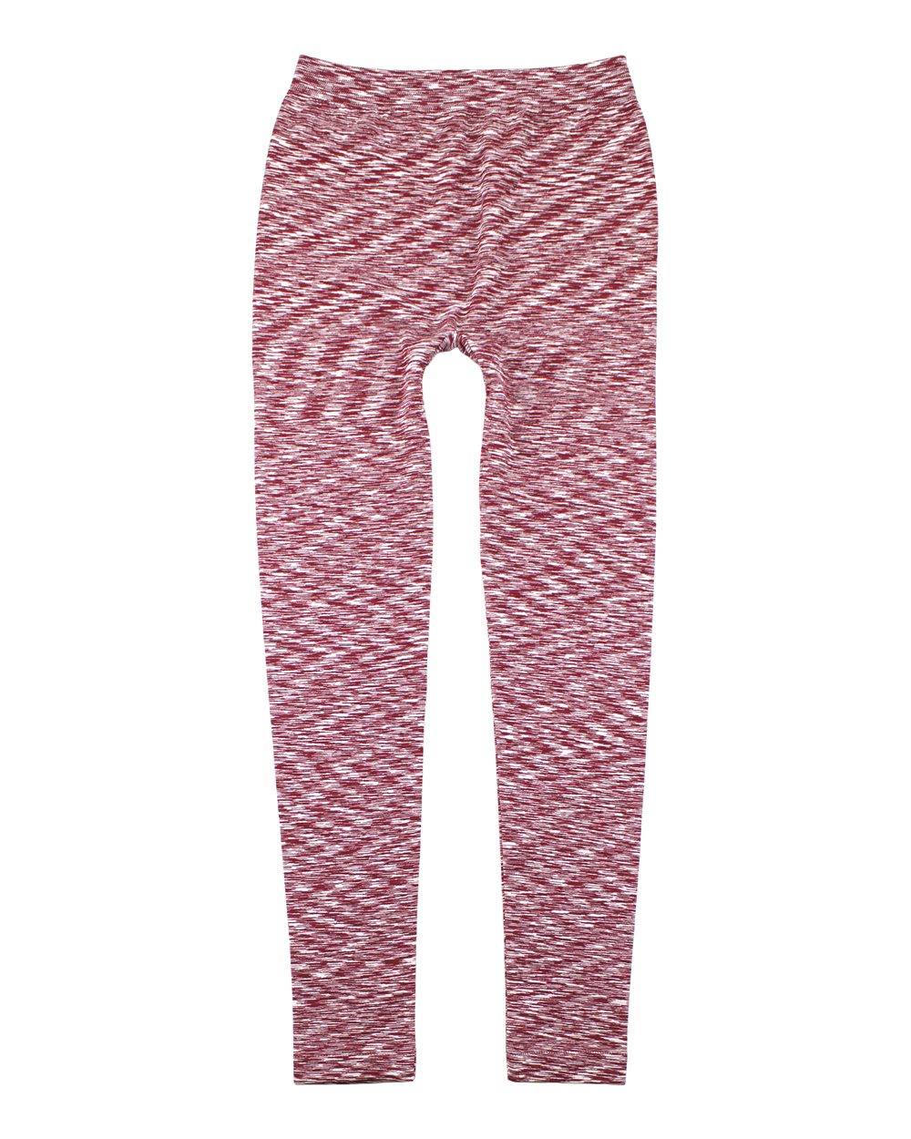 Front View of Garnet/ White Girls Alpine Fleece Leggings - YK08