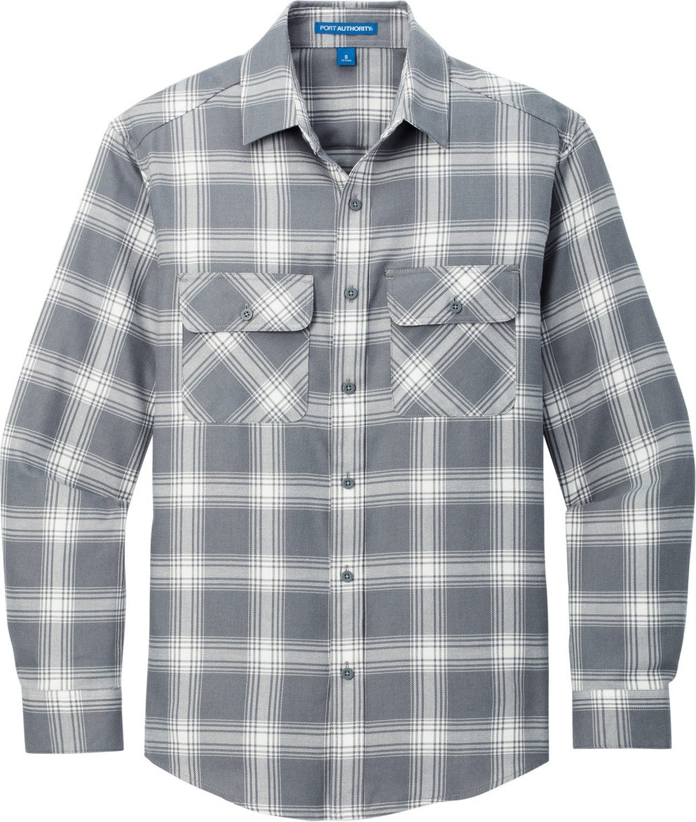 Front View of G/CrOpnPld Port Authority Plaid Flannel Shirt. W668