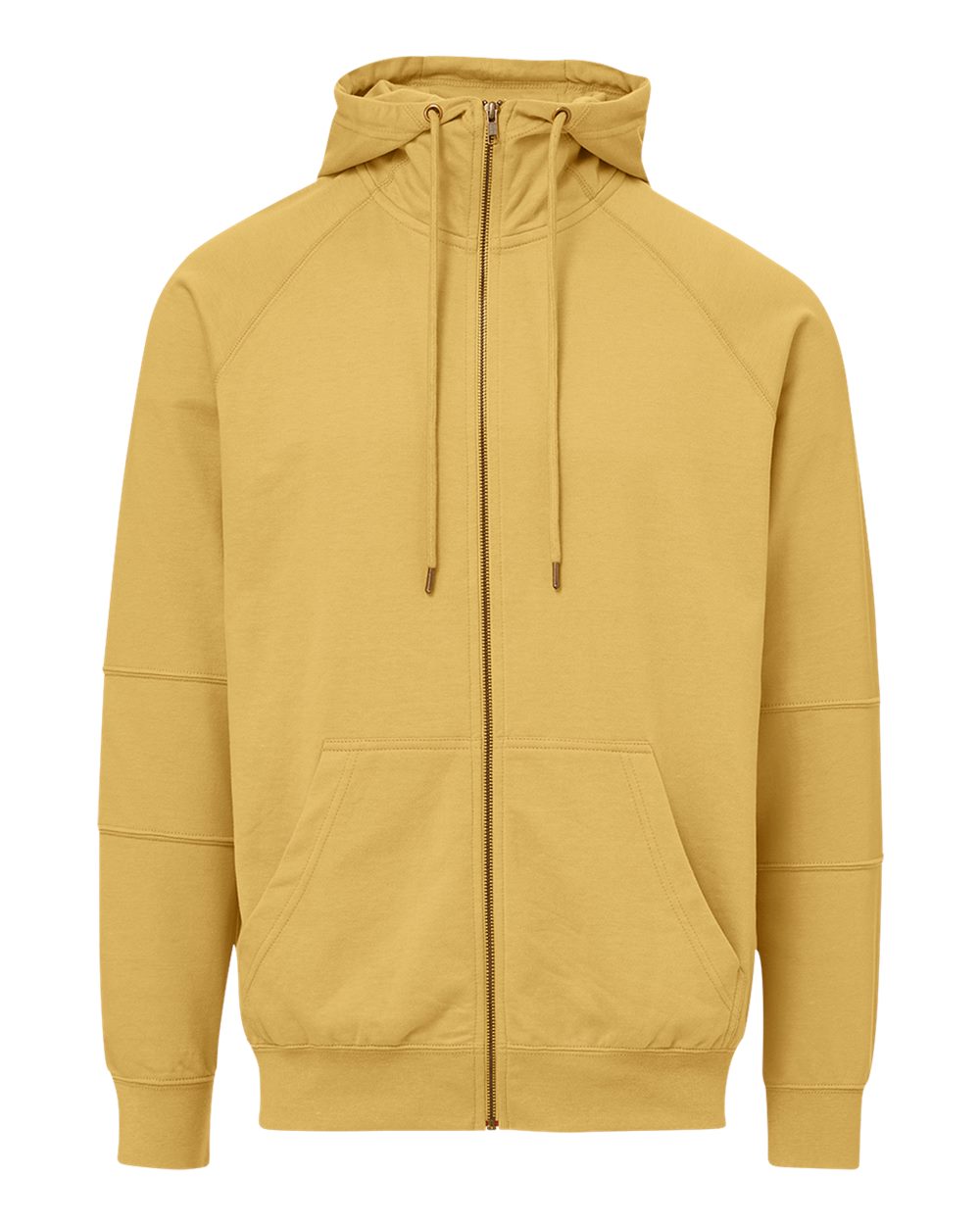 Front View of Ginger Ezra French Terry Full-Zip Funnel Hooded Sweatshirt - 23110
