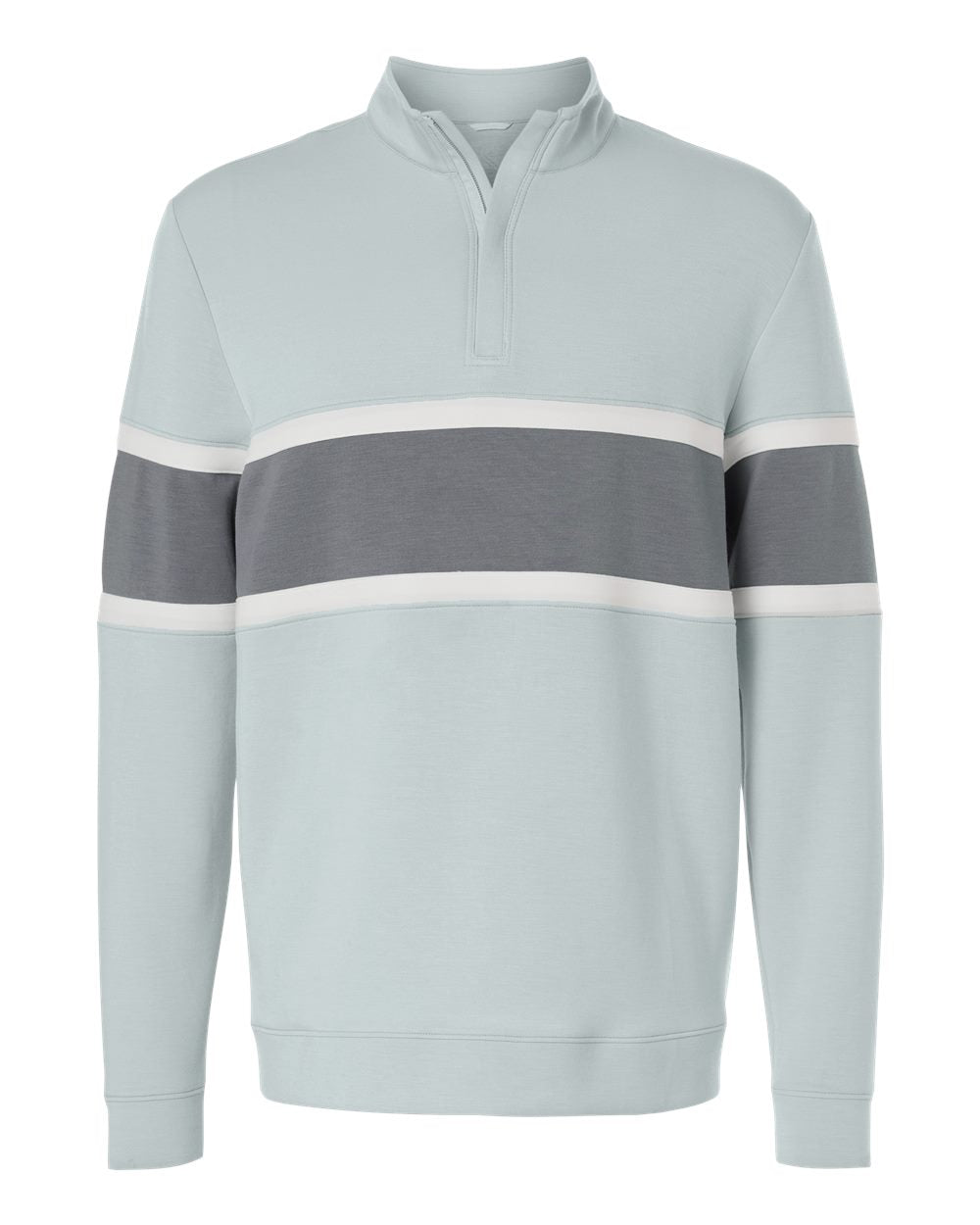Front View of Glacier/ Graphite Men's Owen Quarter-Zip Pullover - SWOQ500 plain