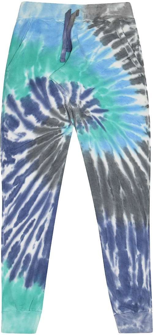 Front View of Glacier Tie-Dyed Joggers - 8999