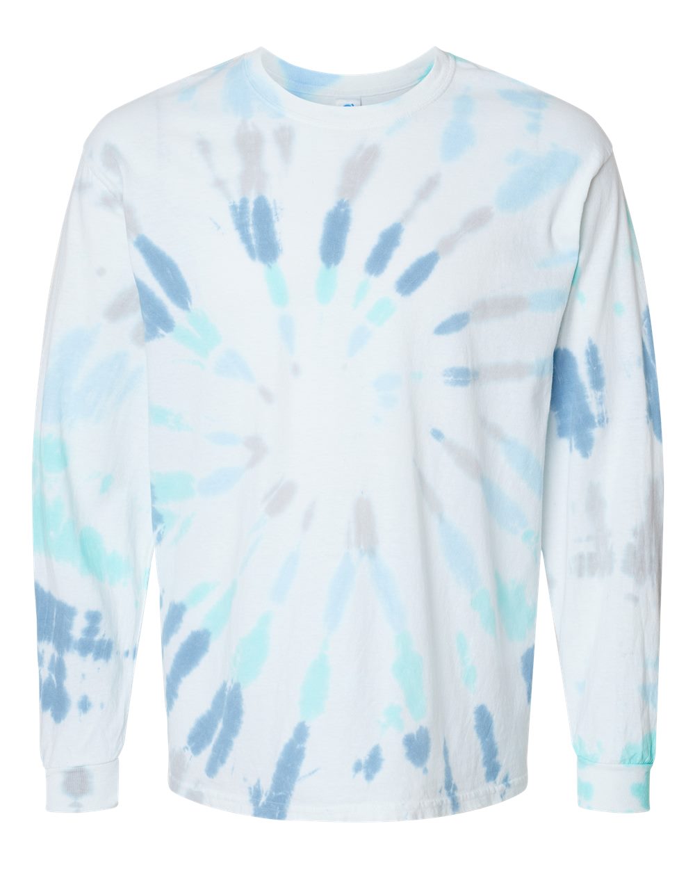 Front View of Glacier Tie-Dyed Long Sleeve T-Shirt - 2000