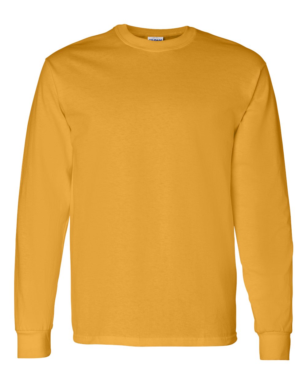 Front View of Gold Heavy Cotton™ Long Sleeve T-Shirt - 5400