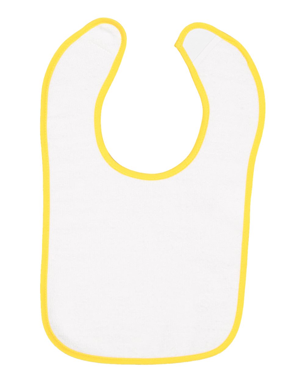 Front View of Gold Infant Contrast Trim Terry Bib - 1003